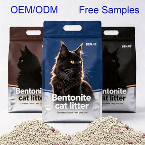 BEN JIE Litière pour chat en bentonite sphérique biodégradable, écologique, à agglomération rapide, sans poussière, 5L - Product Image 1
