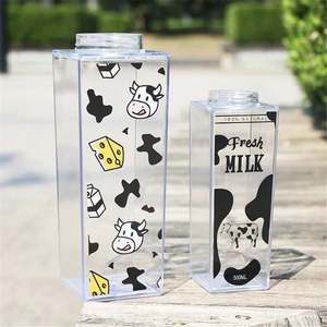 <b>Milk</b> Carton Clear Square <b>Milk</b> Box Tumbler Bpa Free Plastic Water <b>Bottle</b> 500Ml 1000Ml Water <b>Bottle</b> - Product Image 5