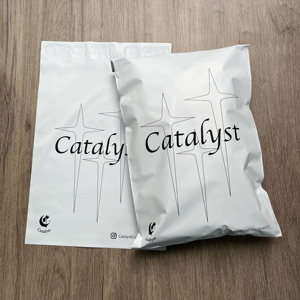 Wholesale Matte White Poly Mailer Bags Custom Black Logo Print Self Adhesive <b>Waterproof</b> Plastic Pouches for Clothes Packaging - Product Image 4