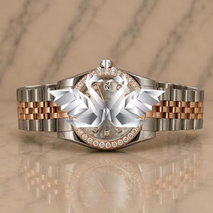 Top Quality Luxury Fashion Wristwatch Rubber Band Mechanical Movement Analog Moissanite Crystal Bezel Competitive Price - Product Image 1
