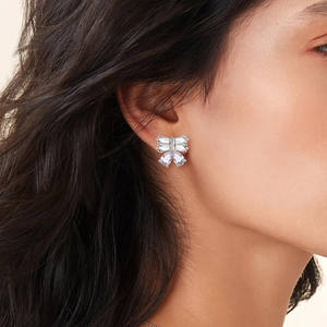 RAKOL EP3034 mariposa Rosa pendientes Cubic Zirconia oreja Stud pendientes lindos joyería de mujer 2025 gran oferta - Product Image 5