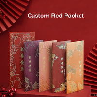 Fabrication sur mesure de pochettes rouges de luxe à la mode, impression d'enveloppes rouges mignonnes