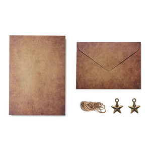Vente <span class=keywords><strong>en</strong></span> gros d'enveloppes vintage <span class=keywords><strong>en</strong></span> <span class=keywords><strong>papier</strong></span> kraft métal de qualité supérieure lettres d'amour manuscrites A5 logo personnalisé avec sangles décorations - Product Image 6