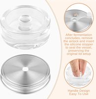 Kit de Fermentation de Bocaux Mason à Bouche Large de 86MM Couvercles Poids en Verre Sas pour Choucroute Légumes Comprend Fer Métal Plastique