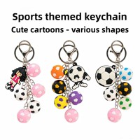 Portachiavi 3D in PVC a Forma di Pallone da Calcio, Accessori Kawaii per Borse Sportive, Multicolore, per Adolescenti