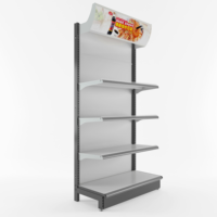 Robustes Supermarktregal Doppelseitiges Multifunktionales Metall-Einkaufswagen mit 3 Ablagen Schnelle Montage