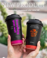 Bouteille en plastique Jianlai personnalisée pour Cold Brew, 1000 ml, avec bouchon à vis, sérigraphiée, enduite UV, jetable, scellée, pour thé au lait et jus