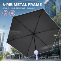 Mini parapluie capsule 5 plis en pongé, protection UV, imperméable, compact, portable, pour femme, extérieur, logo personnalisé, fabricant OEM