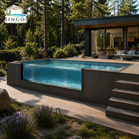 Piscine de Nage Rectangulaire Extérieure en Fibre de Verre pour Hôtels et Complexes Hôteliers, Grande Taille 20ft x 40ft, avec Jacuzzi et Spa pour Adultes