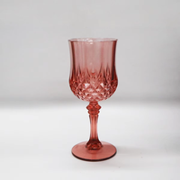 Gobelet en plastique de 200 ml (7 oz) de couleur unie rose, bleu, violet, forme diamant moderne, qualité alimentaire, pour les fêtes