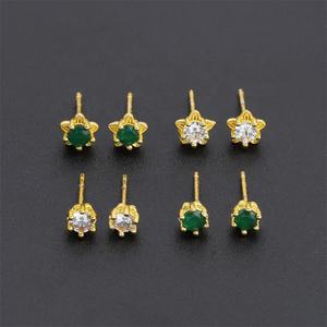Jxx Women's 24K Gold Plated Brass <b>Small</b> Stud Earrings New Fashion Classic Mini Star Design for <b>Wedding</b> Engagement Party <b>Gift</b> - Product Image 1