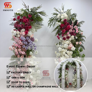 SMOOTH Custom Horn Flower Arch Wedding Stage <b>Backdrop</b> Decoration Flower <b>Stand</b> <b>Backdrop</b> For Party Events - Product Image 2