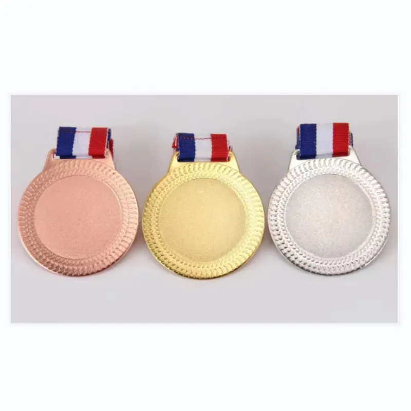 Fabriek Prijs Custom Letters Blanco Medailles Sport Spel Voetbal Basketbal Judo 5Cm Medaille Met Lint