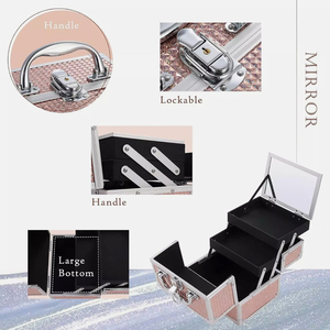 Custom Logo Cosmetic Storage <b>Box</b> with Locking System - Adjustable Aluminum <b>Makeup</b> Organizer for Nail Teeth Whitening Training - Product Image 6