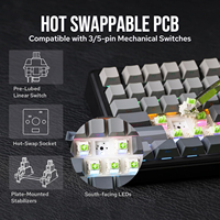 Teclado Mecánico Inalámbrico AULA F75 MAX con Pantalla Inteligente TFT, Montaje Gasket, Tri-Modo, RGB, Interruptores Intercambiables en Caliente, Teclado para Juegos con Acabado Cremoso