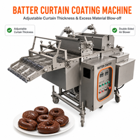 Machine à paner industrielle pour la production de tempura aux anneaux d'oignon sur une ligne de production dans une usine de transformation d'aliments de type snack
