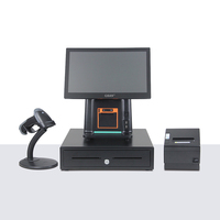 Caisse enregistreuse POS tout-en-un, écran tactile capacitif 15,6 pouces, système POS Windows Intel I5 avec imprimante thermique pour restaurant