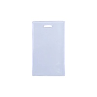 Porte-badge d'identification horizontal rigide en plastique transparent OEM, durable, avec fente latérale pour cartes, pour lanières, vente en gros usine