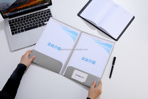Custom A4 Presentation <strong>Folders</strong> with Business Card Slot <strong>Two</strong> <strong>Pockets</strong> Waterproof Coated Paper China Manufacture for Flyers <strong>Printing</strong> - Product Image 5