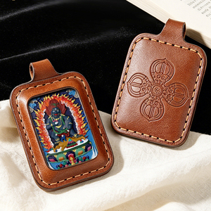 Colgante Thangka Pintado a Mano con Guan Gong, Tara Verde, Quinto Llama, Zha Ji Lam, Estilo Tibetano Personalizado - Product Image 2