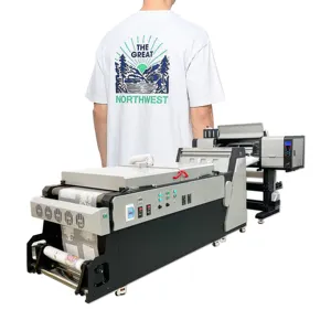 4 Druck köpfe DTF-Drucker mit Schüttel pulver maschine PET-Film druckmaschine 504