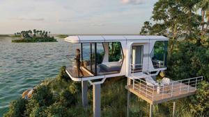 Lake Cabin บ้านแคปซูลพื้นที่เชิงพาณิชย์ POD โรงแรมกลางแจ้งชายหาดบ้านหลังเล็กหรูหรา prefab แคปซูลการค้าห้องนั่งเล่นห้องนอน - Product Image 2