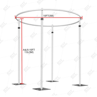 SIL réglable barre transversale ronde Portable tuyau et drapé Mandap rond toile de fond Kit support pour événement fête salon professionnel décor de mariage