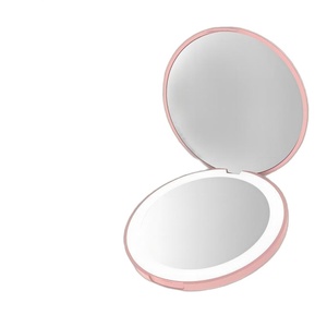 New Rechargeable LED Lighted Pocket <b>Mirror</b> Portable Custom Logo <b>Handheld</b> Makeup <b>Mirror</b> Mini <b>Mirror</b> with Light for Girls' Makeup - Product Image 2