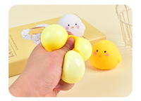 Jouet Squishy Poussin Rond Adorable en TPR Souple, Jouet Anti-Stress et de Décompression pour Enfants, Idéal pour Fêtes et Cadeaux de Vacances