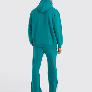 Conjunto de Sudadera con Capucha Azul Marino para Hombre, Corte Holgado, Forro Polar, Estampado de Letras, Chándal Informal con Bolsillo, Ropa de Otoño - Product Image 3