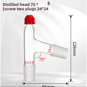 Tabung penerima vakum kaca lurus dan melengkung untuk laboratorium distilasi OEM dapat disesuaikan perlengkapan Lab Kepala Penghubung - Product Image 2