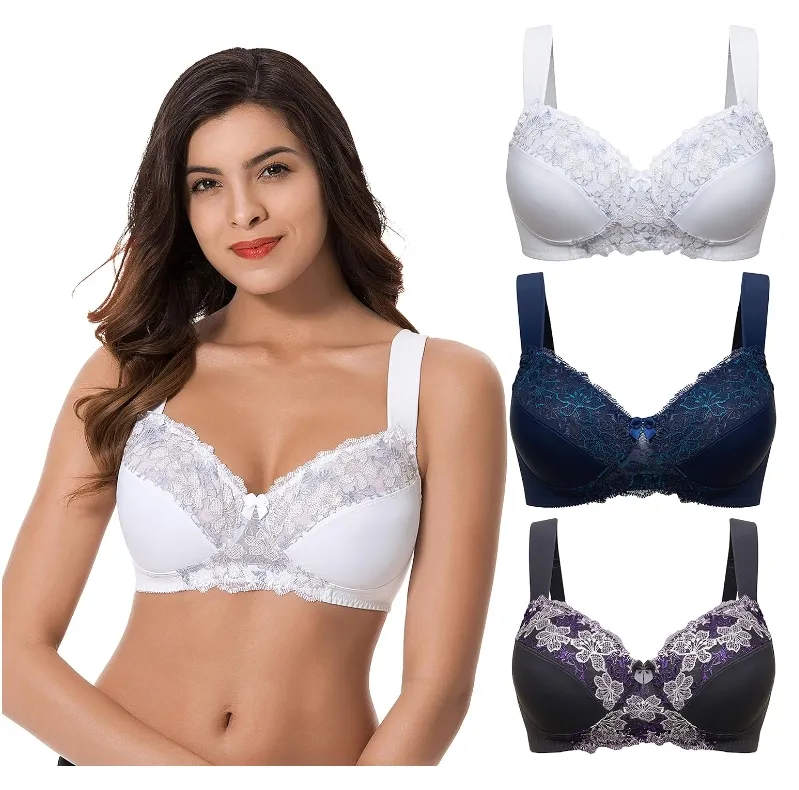 Vente en gros directe soutien-gorge sans doublure en dentelle fine couleur réduit le volume pour femmes de grande taille avec la meilleure qualité