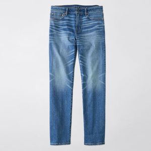 Pantalon bleu délavé respirant personnalisé de haute qualité pour hommes coupe normale <span class=keywords><strong>jean</strong></span> grande taille pour hommes - Product Image 1
