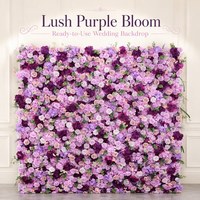 Dinding Bunga Pernikahan Buatan dari Baja Anti Karat Ungu, Desain Floral, Pasokan Lintas Negara untuk Dekorasi Fotografi Luar Ruangan