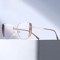 Nouvelles Lunettes Carrées Tendance à Monture Photochromique Anti-Lumière Bleue avec Branches à Ressort TR pour Femmes