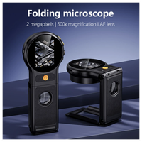 Microscope multifonctionnel pliable avec objectif AF 1080P à angle large de 178°, 500X, 2MP, mise au point automatique pour le soudage de fils de circuits imprimés