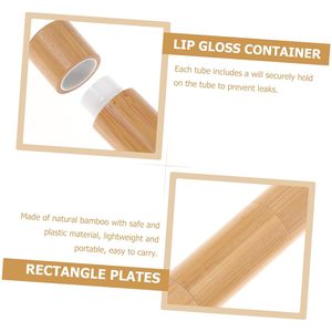 Emballage cosmétique en bambou, contenants vides pour baume à lèvres et rouge à lèvres, style luxueux écologique, logo personnalisé, 3ml/5ml, soie - Product Image 5