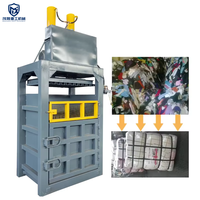 Mesin Press Baler Hidrolik Vertikal Otomatis untuk Botol Plastik Limbah 220V Kontrol PLC Kompaktor untuk Pabrik Daur Ulang