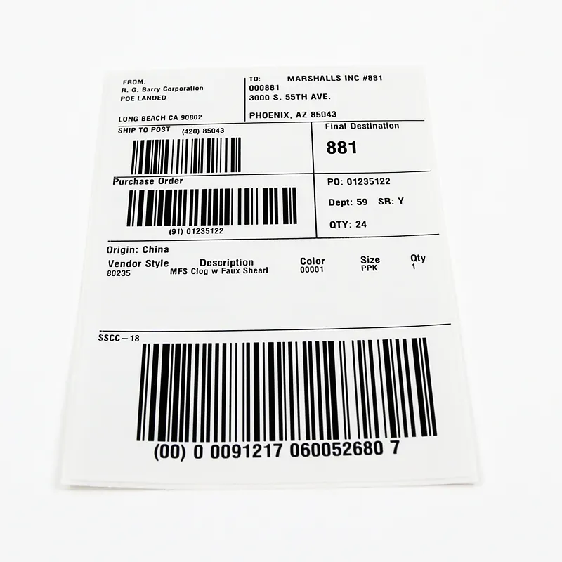 Ürün karton etiket etiket GS1-128 (UCC / EAN-128) ürün taşıma ünitesi varlık konum ve servis etiketleri