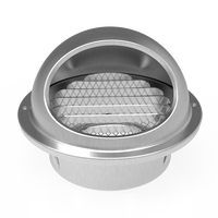 Persiennes d'air externe à paroi circulaire en acier inoxydable, couvercle de ventilation de champignon d'air étanche rond avec maille anti-insectes