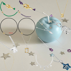Collares Minimalistas con Colgante de Estrella Hueca, Joyería Fina, <span class=keywords><strong>Gargantilla</strong></span> con Cuentas de Cristal, Accesorios Delicados en Oro y Plata para Combinar en Capas - Product Image 1