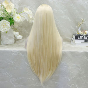 Pelucas de Encaje Completo con Cabello de Fibra, Color Rubio, para Cosplay y Uso Diario - Product Image 2