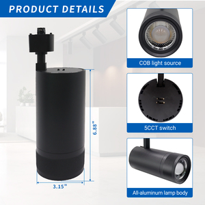 CRI>90 nhôm Zoomable dẫn thương mại theo dõi ánh sáng 10W 20W <span class=keywords><strong>30W</strong></span> 5cct đường sắt Spotlight trong màu đen và trắng với chức năng zoom - Product Image 4