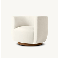 Fauteuil moderne de luxe en bouclette marron, siège confortable effet nuage, chaise longue minimaliste carrée rembourrée avec pieds en bloc pour salon