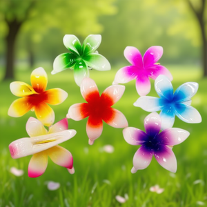 Pince à cheveux en plastique motif fleur d'œuf 4 cm pour femmes et filles – Tendance et usage quotidien – Haute qualité - Product Image 2