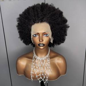 Peluca de Cabello Humano Afro Rizado Corto y Barato 13*4, Peluca de Encaje con Corte Pixie Bob, Cabello Humano para Mujeres Negras, Peluca de Cabello Brasileño Wigirl <span class=keywords><strong>Dee</strong></span> - Product Image 4