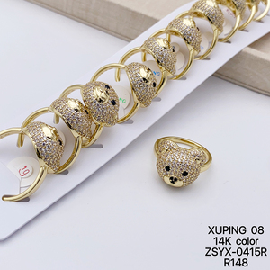 Joyería XUPING al por Mayor, <span class=keywords><strong>Anillo</strong></span> <span class=keywords><strong>de</strong></span> Moda con Baño <span class=keywords><strong>de</strong></span> Oro <span class=keywords><strong>de</strong></span> 14K, Piedras Sintéticas CZ, Diseño <span class=keywords><strong>de</strong></span> Oso y <span class=keywords><strong>Tortuga</strong></span> - Product Image 5