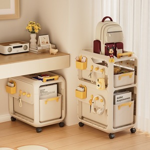 Multi Functional Student <b>Storage</b> <b>Cart</b> With Wheels 3 Layers Easy Cleaning Office Organizer For Desk Book Rack Household Use - Product Image 3