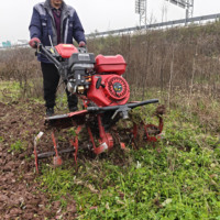 Motoculteur à essence 4 temps 177F 9 CV avec transmission par engrenages, désherbeur multifonctionnel pour le travail du sol et le désherbage des petites exploitations agricoles