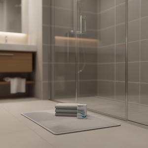 Tapis de douche imperméable HIPS Spa avec coussinets antidérapants pour la salle de bain, design minimaliste rectangulaire marron - Product Image 2